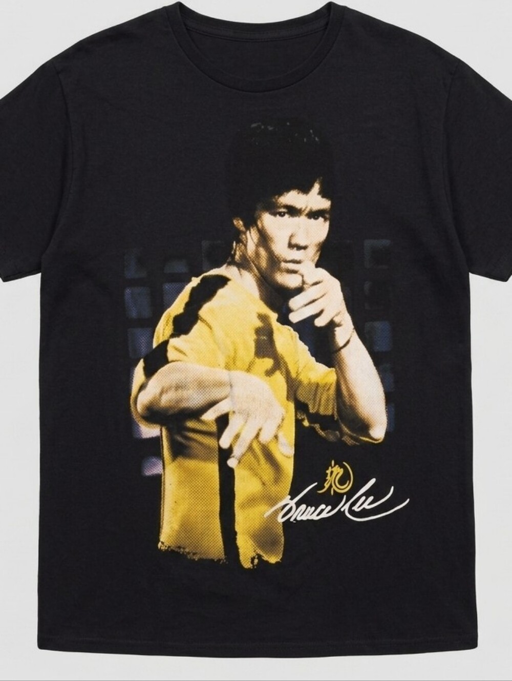 [[Bruce Lee]] Black Graphic Print Bruce Lee Tee